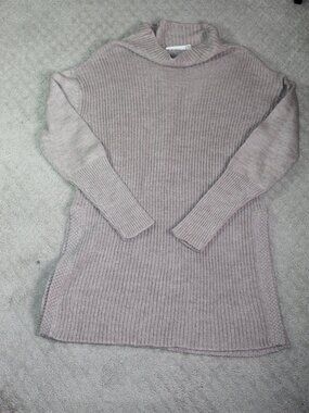 Cloth Size S Taupe Chunky Knit Long Sleeve Sweater Dress